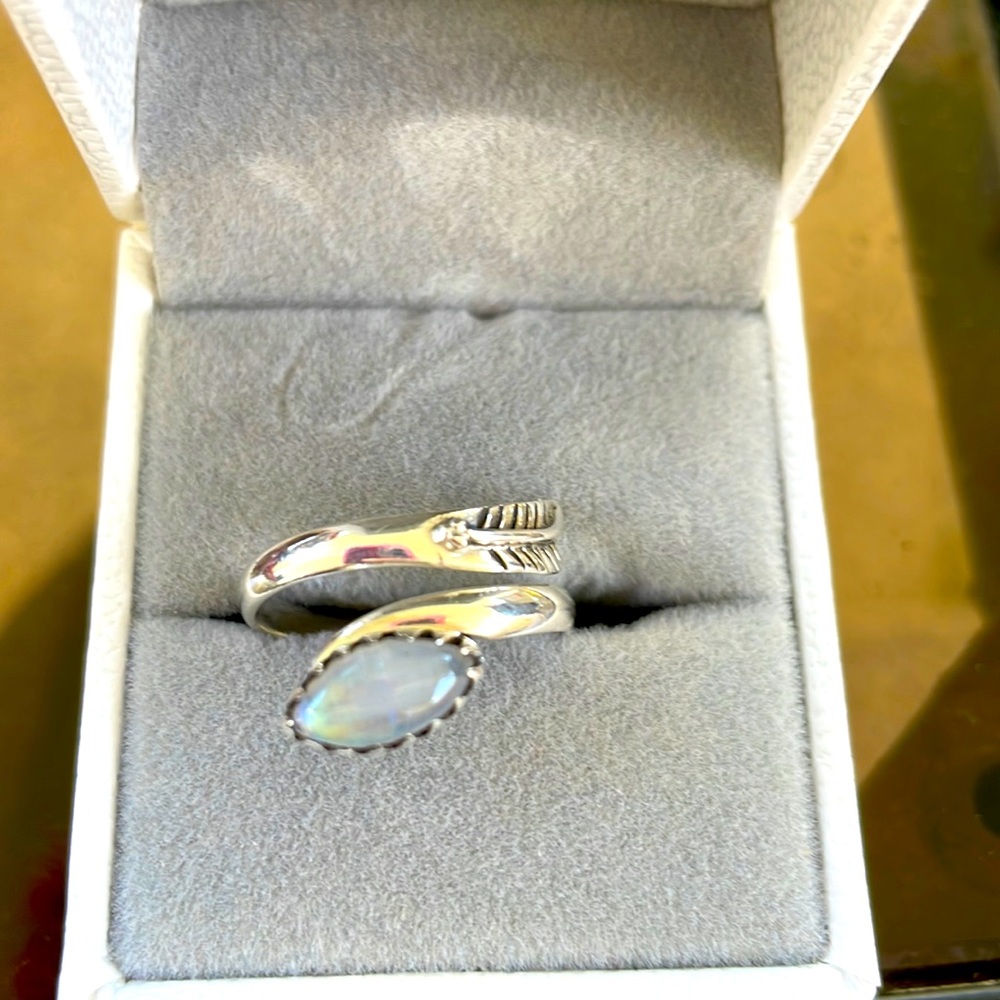 Ring and Pendant Set. Moonstone and Lepidolite Point. Ring size 8.